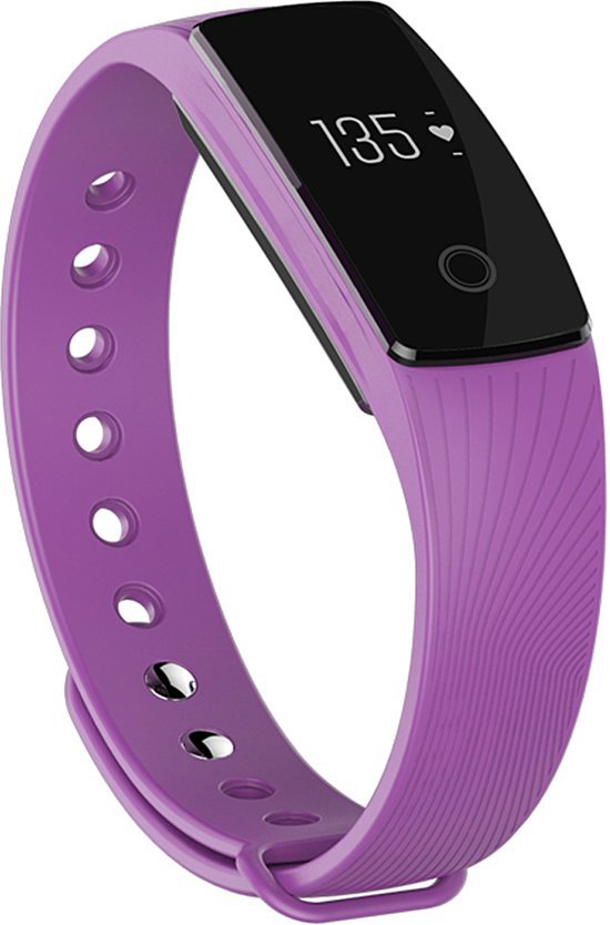 Activity Tracker met Hartslagmeter Fitness Armband - Stappenteller - Calorieteller Paars - Smartwatch Trends